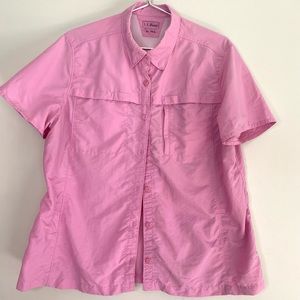 LL Bean pink athletic/golf sports shirt